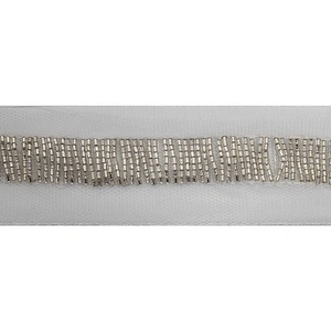kavatar  wholesale new Handmade Bead lace Embroidered Tulle Trim wedding with Accessories Beads Rhinestones