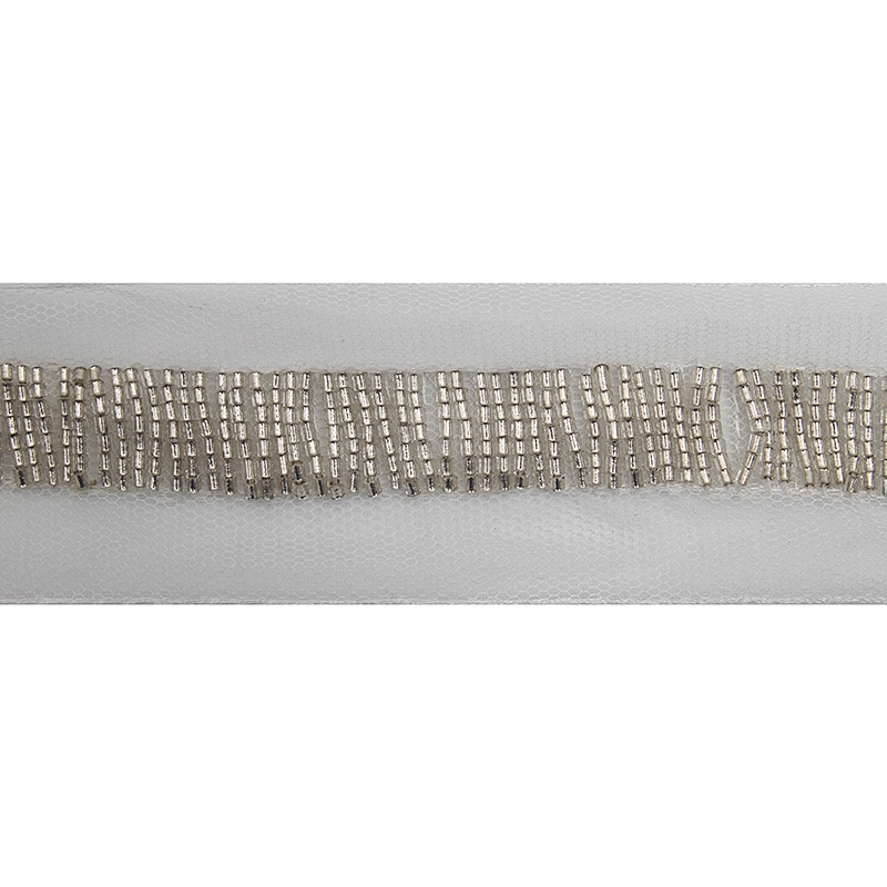 kavatar  wholesale new Handmade Bead lace Embroidered Tulle Trim wedding with Accessories Beads Rhinestones