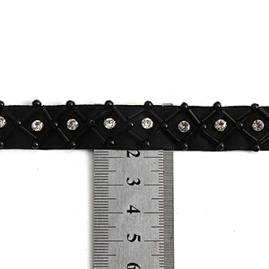 Kavatar beaded trim for wedding dress beaded hot fix banding trim