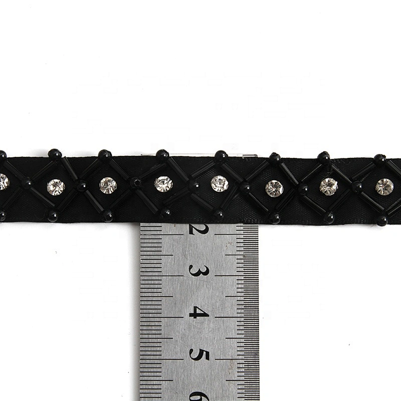 Kavatar beaded trim for wedding dress beaded hot fix banding trim