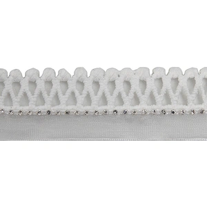 Wholesale Chain lace trim rhinestone 2.4 cm Sew-On lace trim Polyester net mesh Lace trimmings wedding for clothes  Accessories