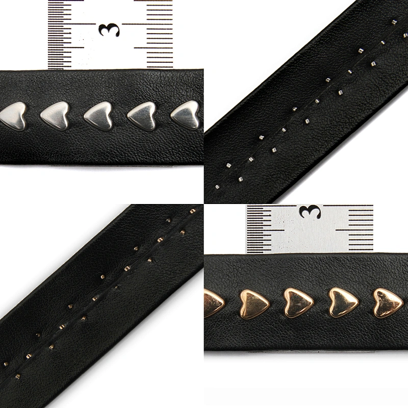 wholesale garment rivets Trimming PU trim Heart-shaped Sew on fabric Design rivets for bags fashion custom flat rivet studs