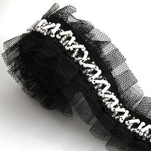 Kavatar beaded trim for wedding dress Wholesale Handmade Lace Trim