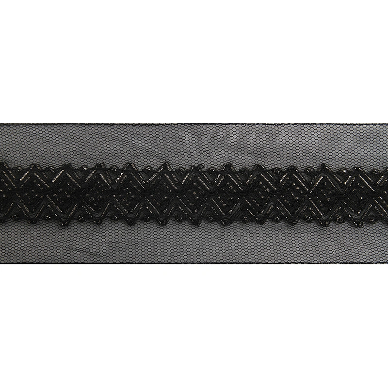 kavatar  wholesale new Handmade Bead lace Embroidered Tulle Trim wedding with Accessories Beads Rhinestones