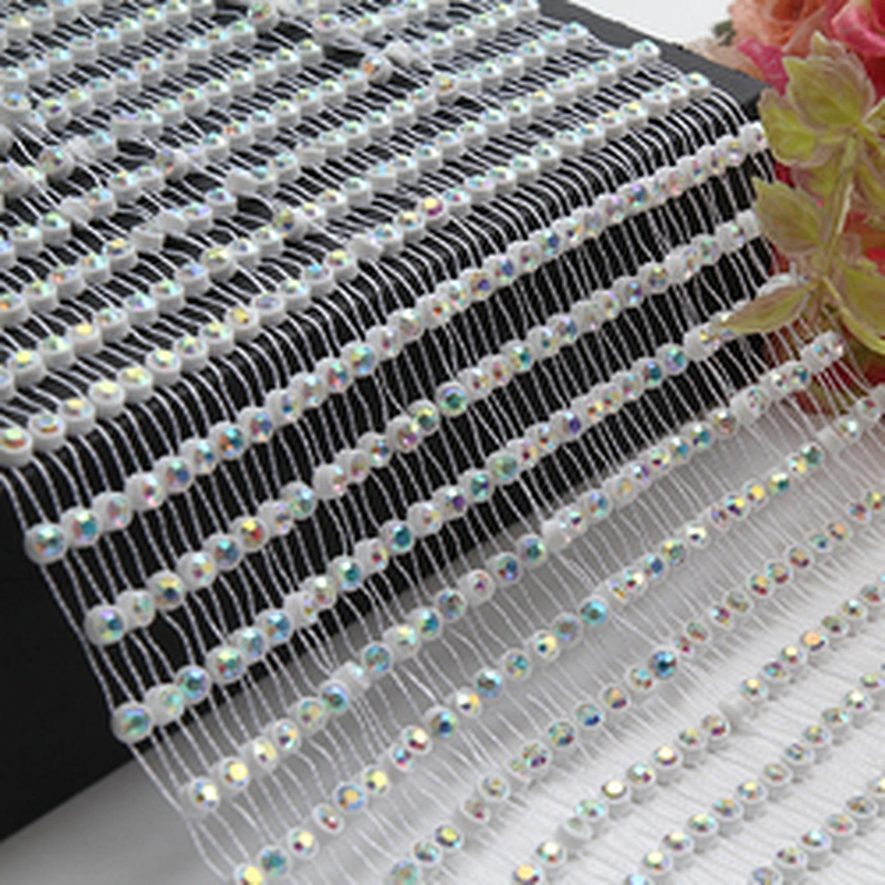 wholesale fashion Bling Hot Fix Rhinestone Bead  Mesh Garment Trim Roll For Women Dress Clothes Fabric for dress