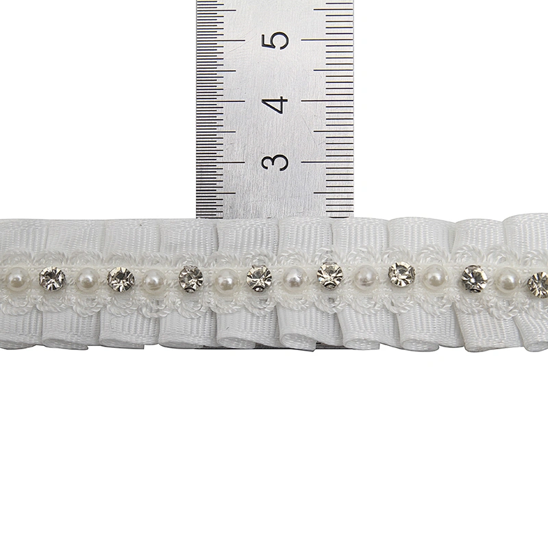 kavatar  wholesale new Handmade Bead lace Embroidered Tulle Trim wedding with Accessories Beads Rhinestones