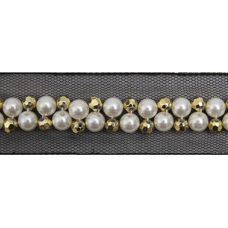 kavatar  wholesale new Handmade Bead lace Embroidered Tulle Trim wedding with Accessories Beads Rhinestones