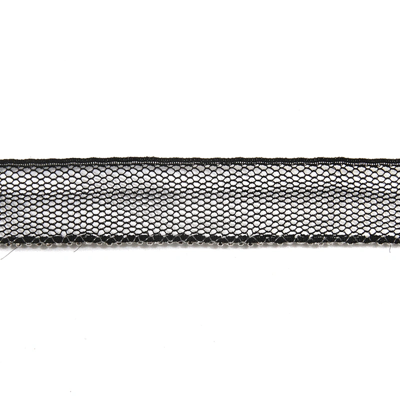 Wholesale Chain lace trim beaded 1.3 cm Sew-On lace trim Polyester net mesh Lace trimmings for clothes  Accessories