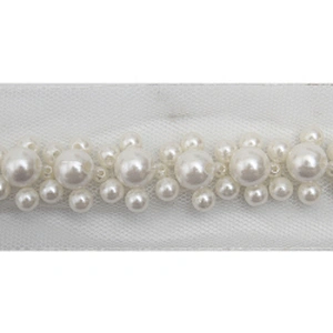 kavatar  wholesale new Handmade Bead lace Embroidered Tulle Trim wedding with Accessories Beads Crystals & Rhinestones