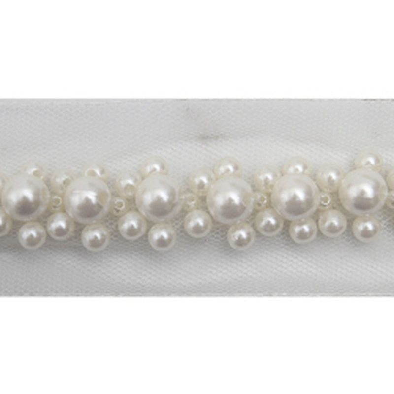 kavatar  wholesale new Handmade Bead lace Embroidered Tulle Trim wedding with Accessories Beads Crystals & Rhinestones