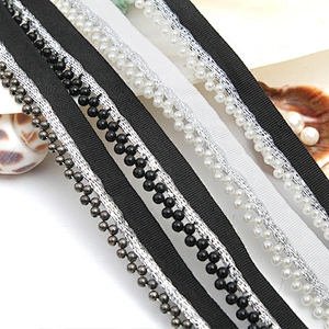 kavatar  wholesale new Handmade Bead lace Embroidered Tulle Trim wedding with Accessories Beads Crystals & Rhinestones