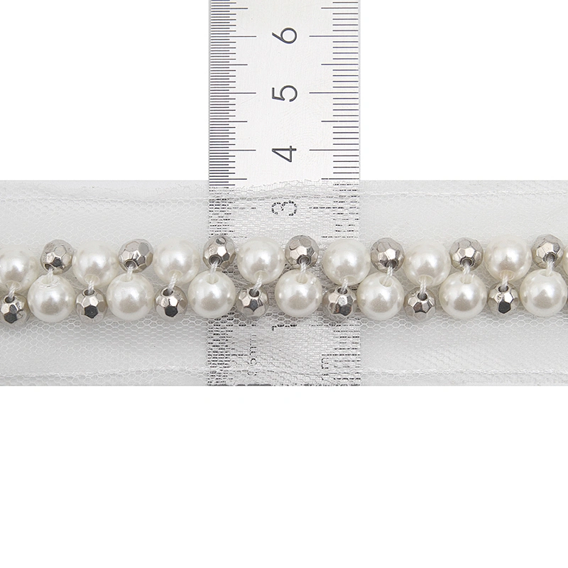 kavatar  wholesale new Handmade Bead lace Embroidered Tulle Trim wedding with Accessories Beads Rhinestones