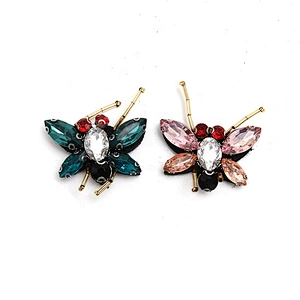 Christmas Cherry Flower Decorative Sew on Rhinestone Beaded Patches Wholesale patches for clothing
