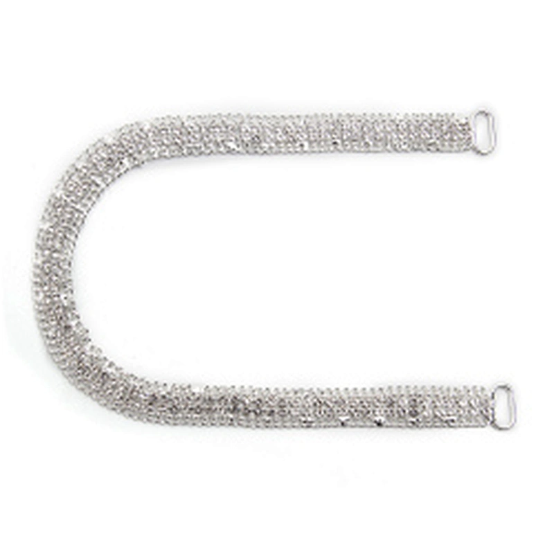 Wholesale Women Evening Party Dress Camisole  Plated tassel fringe alloy Rhinestone Chain Trim Bra Crystal Shoulder Strap