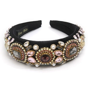 wholesale Hair Decoration Velour Crystal And Rhinestone Cup chain Decorated hair accessories Hairbands WOMEN HEADBAND