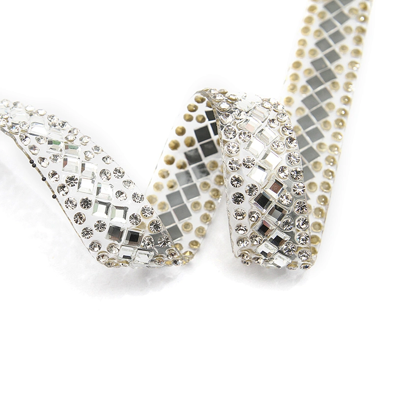 wholesale hot fix tape with rhinestone hot fix trimming chain glitter trim for DIY garment dresses Accessories