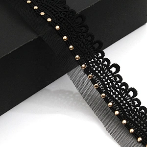 Wholesale 4cm Size Studs trim ribbon diy handmade costume dress sewing bead lace trim Design Rivets Trims