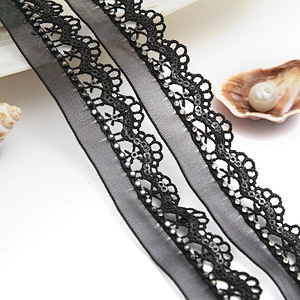Wholesale Chain lace trim rhinestone 2.3 cm Sew-On lace trim Polyester net mesh Lace trimmings wedding for clothes  Accessories