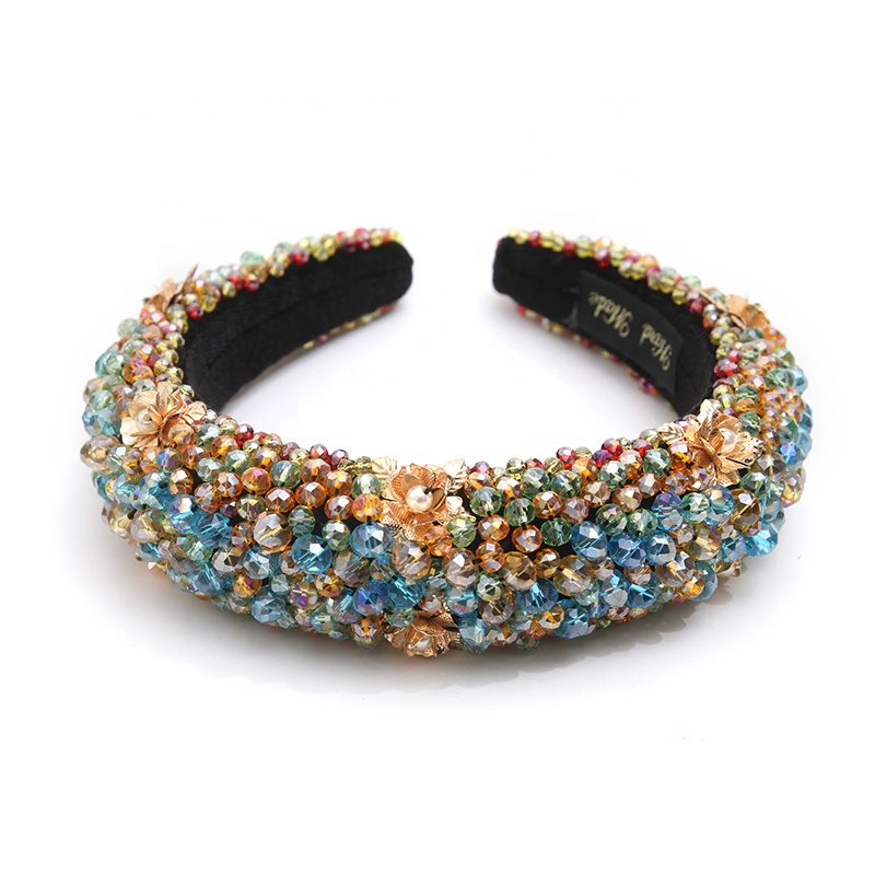 wholesale Hair Decoration Velour Crystal And Rhinestone Cup chain Decorated hair accessories Hairbands WOMEN HEADBAND