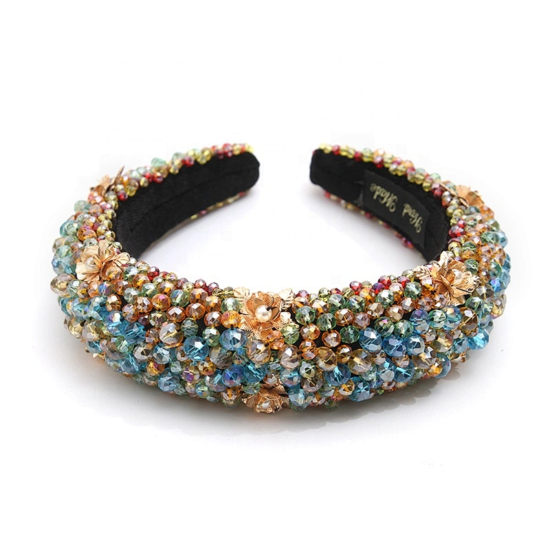 wholesale Hair Decoration Velour Crystal And Rhinestone Cup chain Decorated hair accessories Hairbands WOMEN HEADBAND