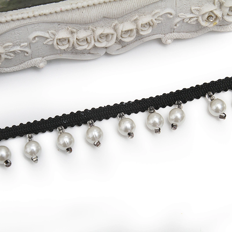 kavatar  wholesale new Handmade Bead lace Embroidered Tulle Trim wedding with Accessories Beads Rhinestones