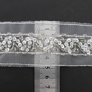 Elegant bridal beaded wholesale Accessories rose gold fancy sequin bead handmade trimming