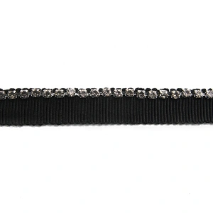 New wholesale Chain lace trim Rhinestone 1.1 cm Sew-On  elastic lace trim Woven Lace trimmings for dresses
