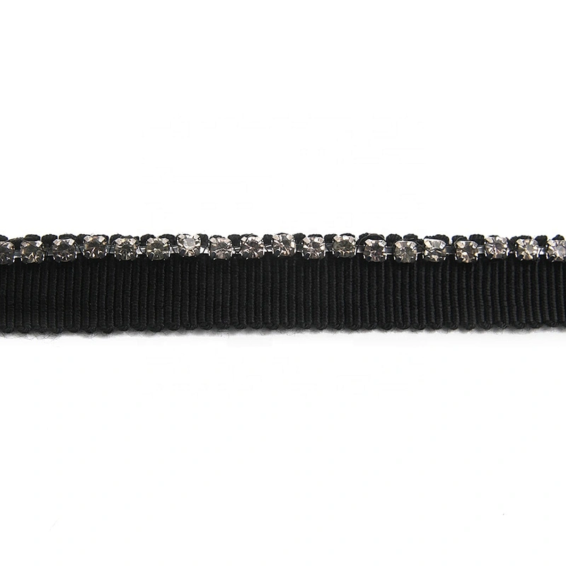 New wholesale Chain lace trim Rhinestone 1.1 cm Sew-On  elastic lace trim Woven Lace trimmings for dresses
