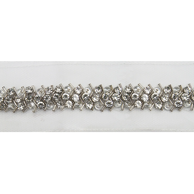 kavatar  wholesale new Handmade Bead lace Embroidered Tulle Trim wedding with Accessories Beads Crystals & Rhinestones