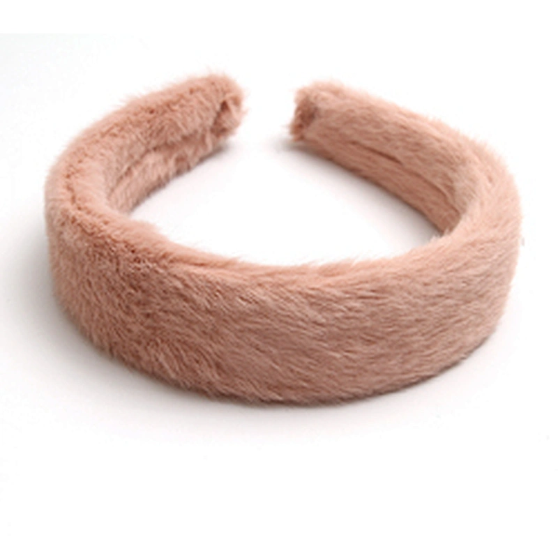 Factory sells colorful hair plush tie elastic creative fluffy fashion hair hoop woman hairband girls headbands fur headband