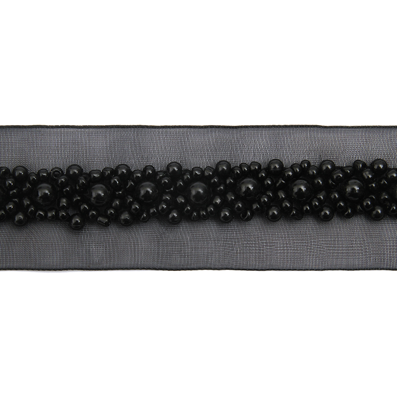 kavatar  wholesale new Handmade Bead lace Embroidered Tulle Trim wedding with Accessories Beads Crystals & Rhinestones