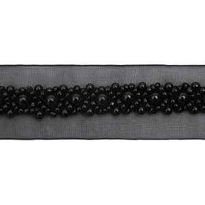kavatar  wholesale new Handmade Bead lace Embroidered Tulle Trim wedding with Accessories Beads Crystals & Rhinestones