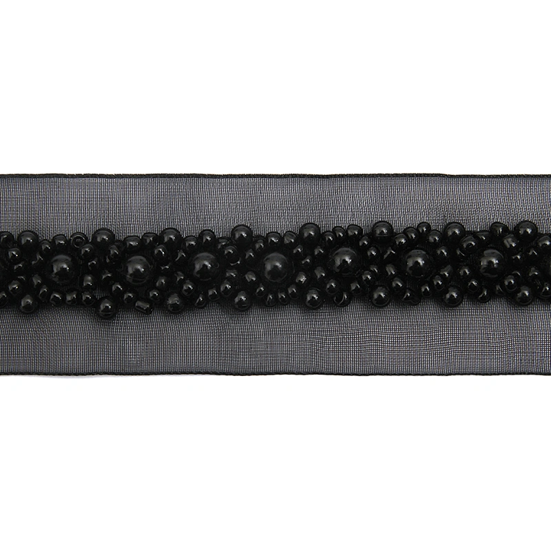 kavatar  wholesale new Handmade Bead lace Embroidered Tulle Trim wedding with Accessories Beads Crystals & Rhinestones
