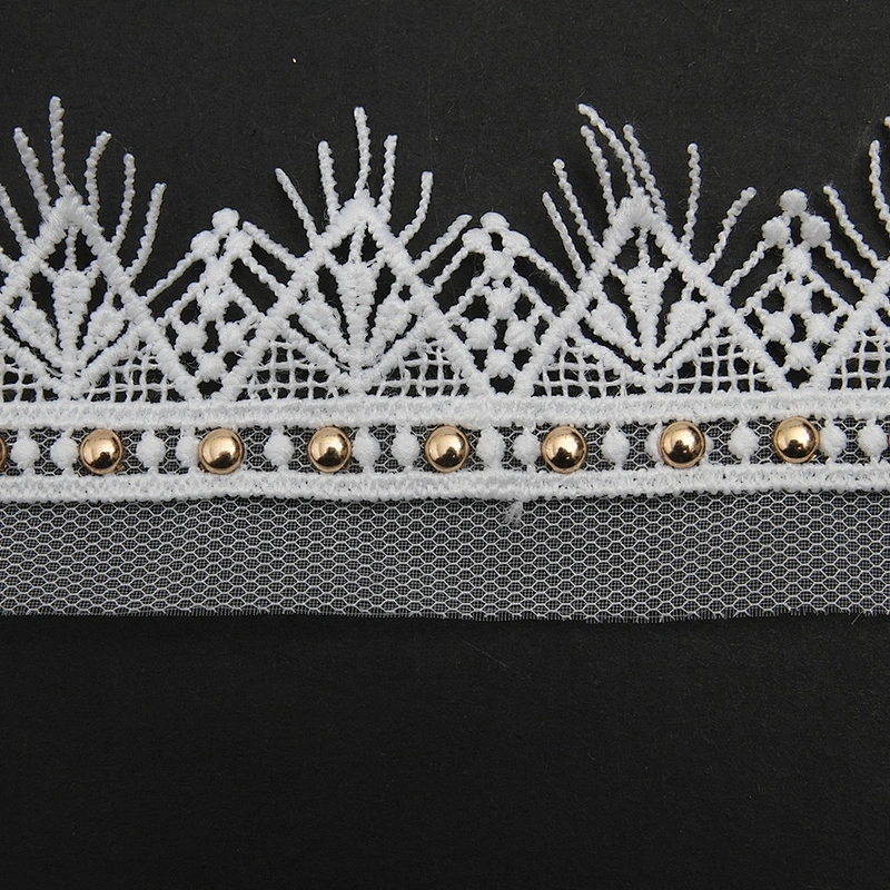 Wholesale 4.5cm Size Studs trim ribbon diy handmade costume dress sewing bead lace trim Design Rivets Trims