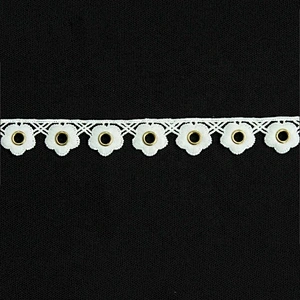 Kavatar Fashion Small Flower Design White Eyelet Lace For Wedding Dress Eyelet belt