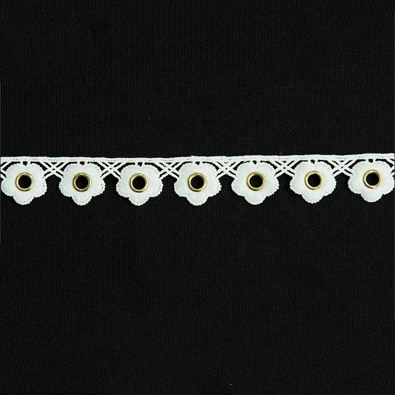 Kavatar Fashion Small Flower Design White Eyelet Lace For Wedding Dress Eyelet belt