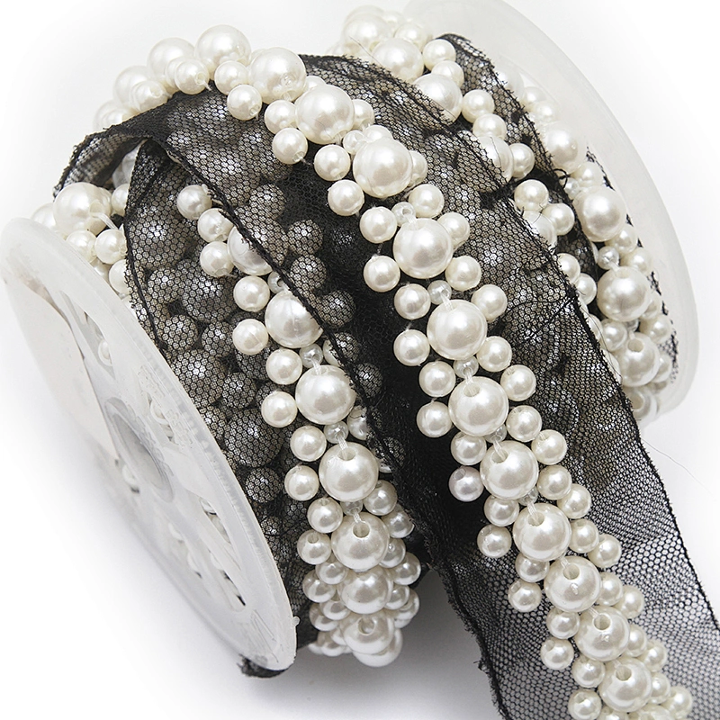 kavatar  wholesale new Handmade Bead lace Embroidered Tulle Trim wedding with Accessories Beads Crystals & Rhinestones