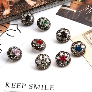 Coat buttons ,European and American style clothing rhinestone buttons crystal pearl clothing accessories wholesale butt,