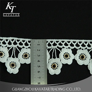 Fashion flower shape eyelet lace for garments new style eyelet lace Eyelet belt