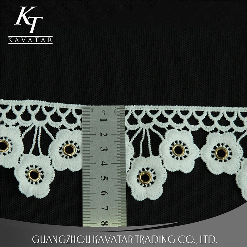 Fashion flower shape eyelet lace for garments new style eyelet lace Eyelet belt