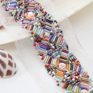 beaded trim in trimming chain beads sew on beaded fabric trim for clothes