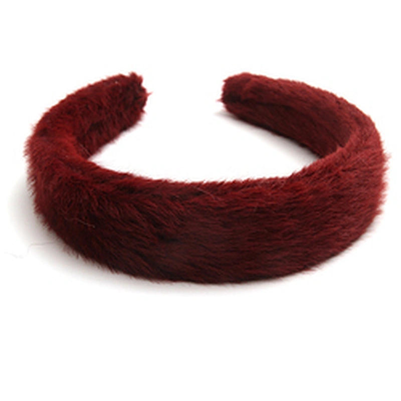 Factory sells colorful hair plush tie elastic creative fluffy fashion hair hoop woman hairband girls headbands fur headband