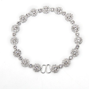 Wholesale Women Evening Party Dress Camisole  Plated tassel fringe alloy Rhinestone Chain Trim Bra Crystal Shoulder Strap
