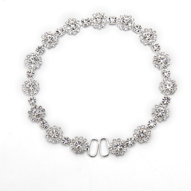 Wholesale Women Evening Party Dress Camisole  Plated tassel fringe alloy Rhinestone Chain Trim Bra Crystal Shoulder Strap