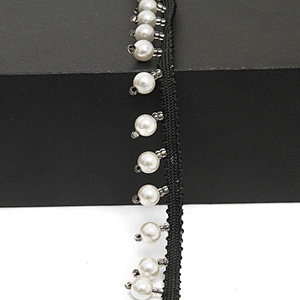 kavatar  wholesale new Handmade Bead lace Embroidered Tulle Trim wedding with Accessories Beads Rhinestones