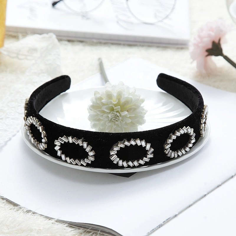 American style diamond monochrome hair band, web celebrity street party fashion hair band, hair accessories