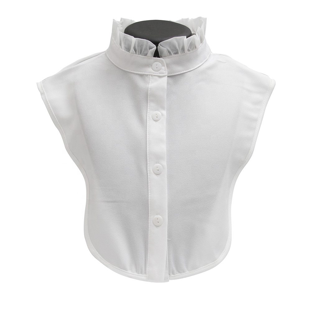 Autumn winter shirt collar versatile Korean water soluble shirt court  studded diamond base lace collar fake