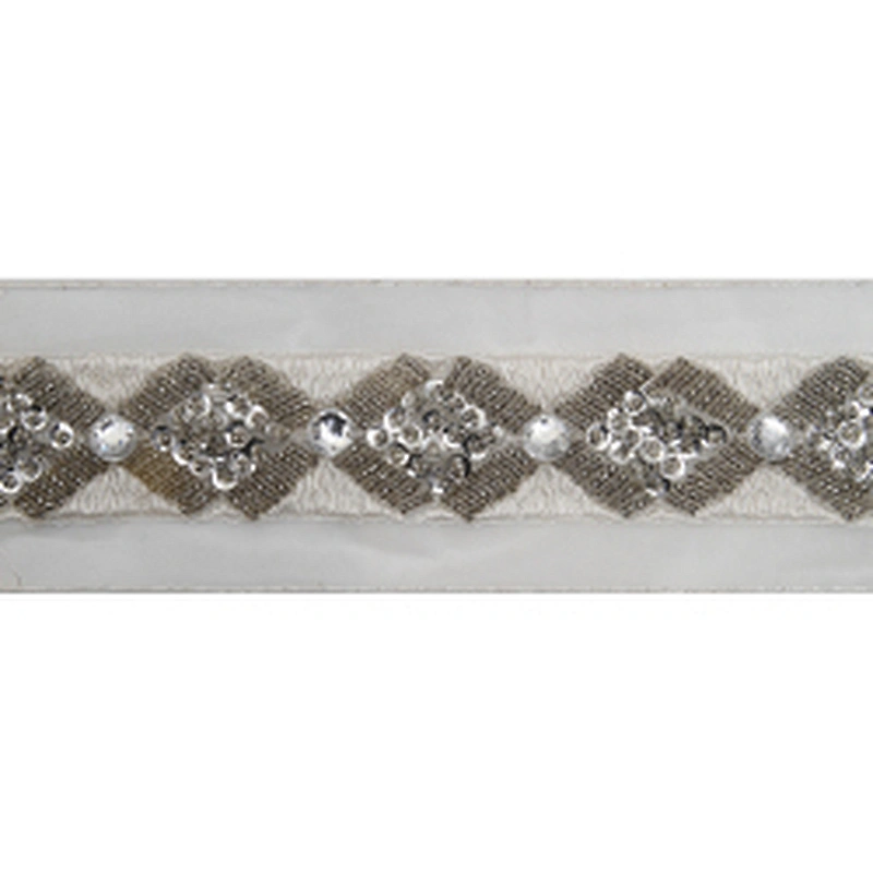 kavatar  wholesale new Handmade Bead lace Embroidered Tulle Trim wedding with Accessories Beads Rhinestones