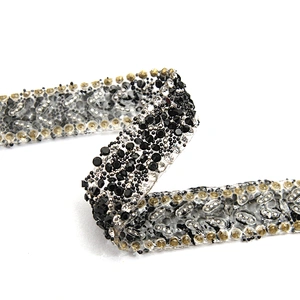 wholesale hot fix tape with rhinestone hot fix trimming chain glitter trim for DIY garment dresses Accessories