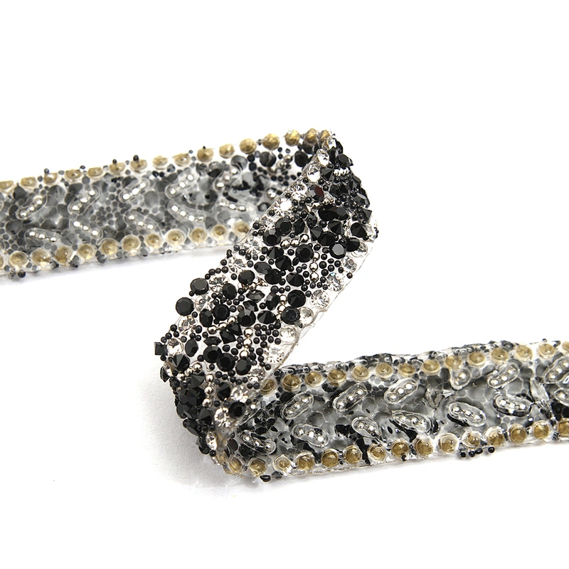 wholesale hot fix tape with rhinestone hot fix trimming chain glitter trim for DIY garment dresses Accessories